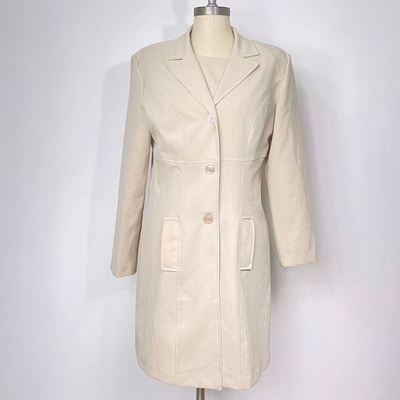 B’Yond Dresses & Skirts - B’Yond | Cream Dress Suit Set 11/12 sleeveless dress, long button down jacket